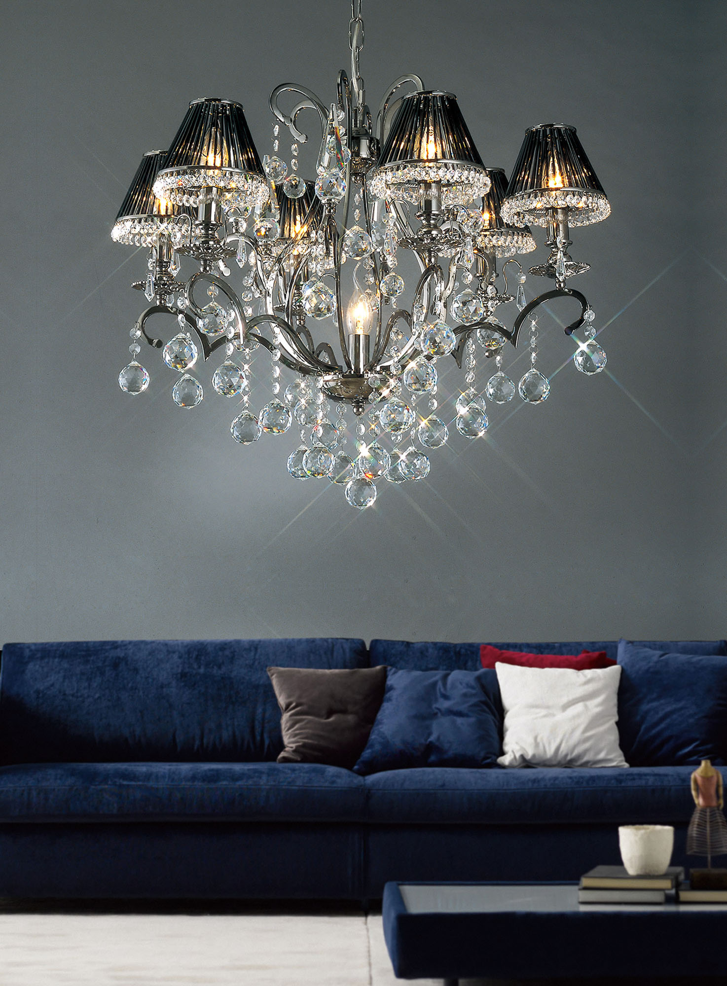 Pescara Crystal Ceiling Lights Diyas Multi Arm Crystal Fittings Pescara Crystal Ceiling Lights Diyas Multi Arm Crystal Fittings